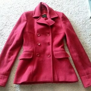 MODA Int'l Women's Deep Red Wool Coat xs